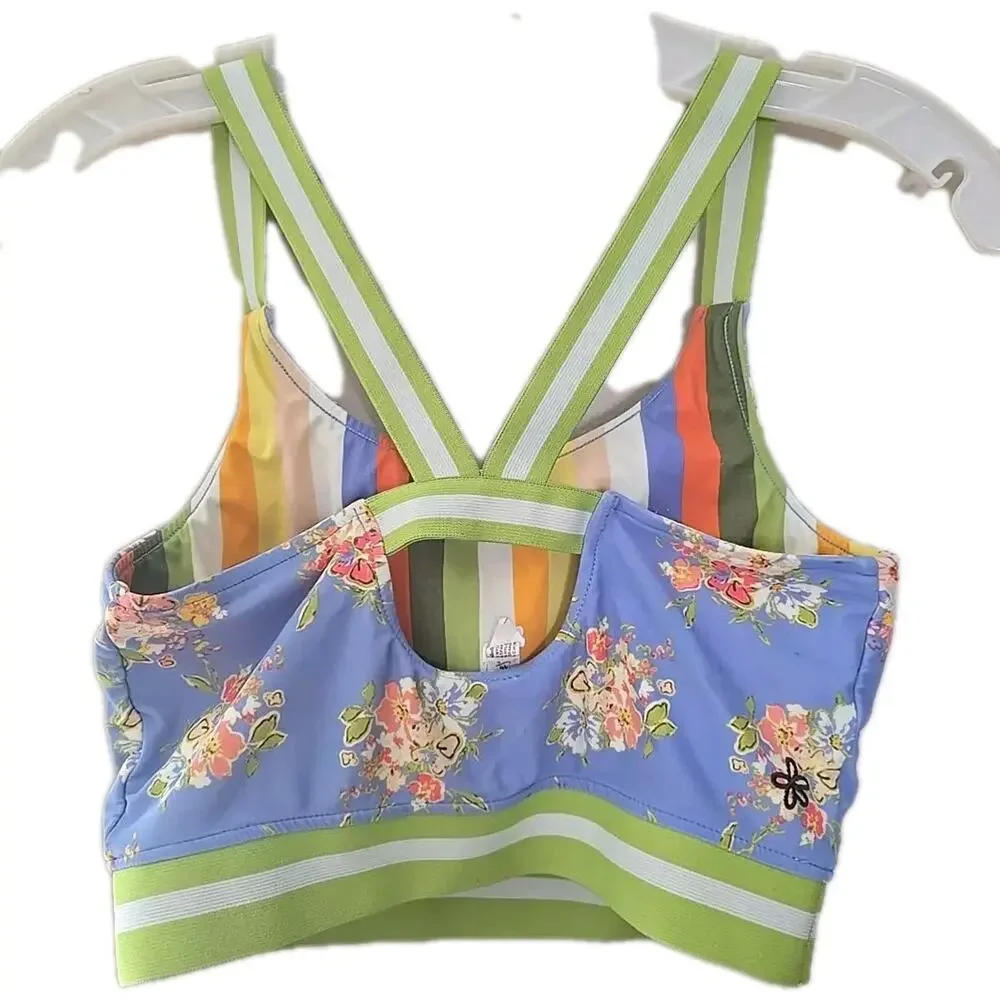 Matilda Jane Marco Blue‎ Floral Padded Sports Bra Multicolor Girls Size 16